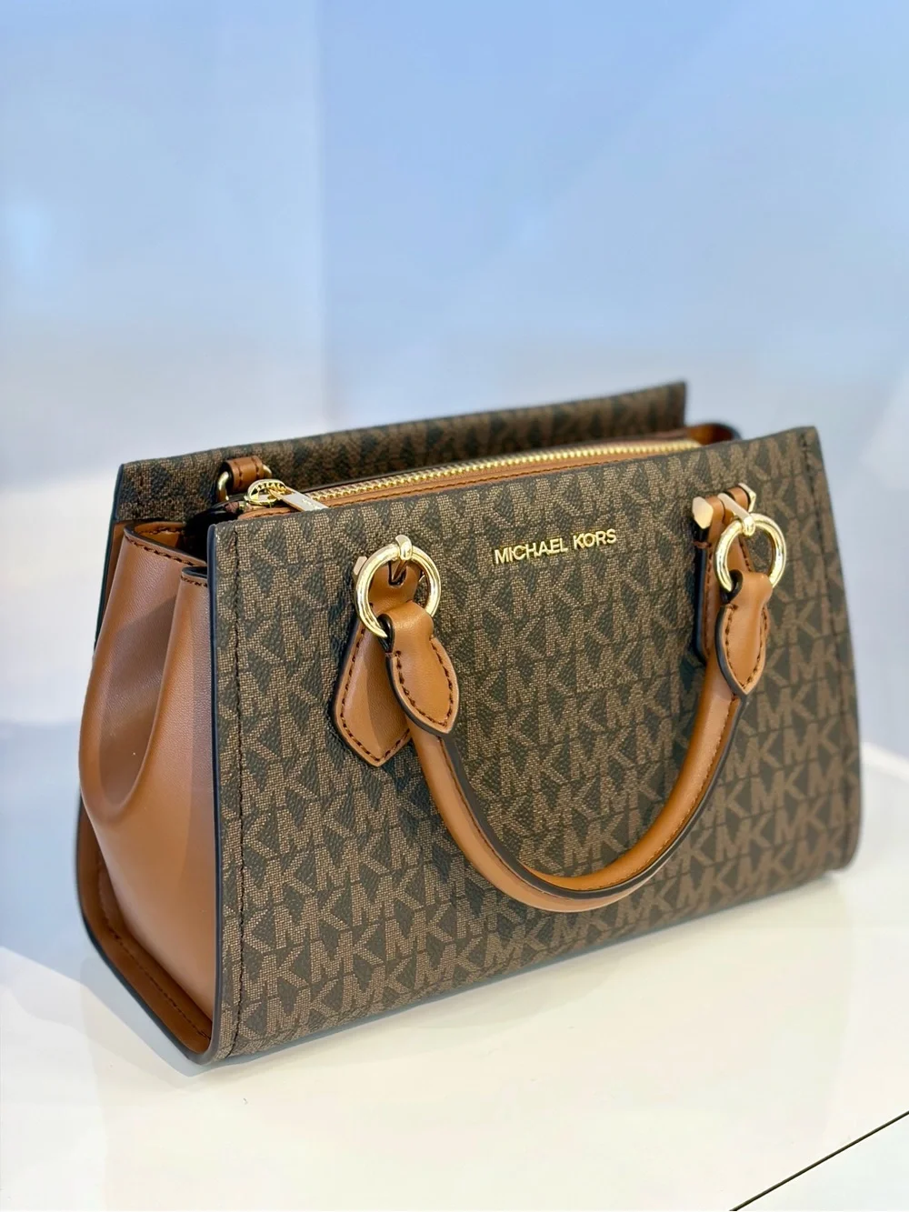Michael Kors Marilyn Small Signature Logo Satchel Messenger Crossbody Bag